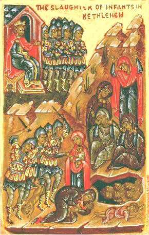Slaughter of Infants in Bethlehem. Left Door.  Bottom Panel, bottom icon