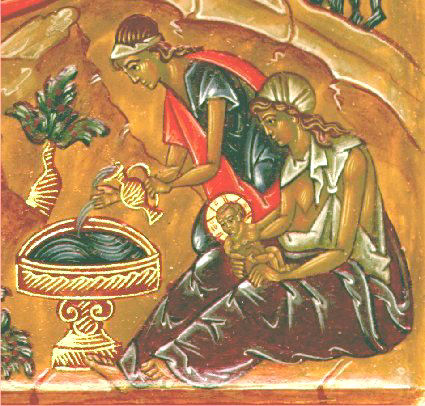 Washing of Christ, the New Born Baby