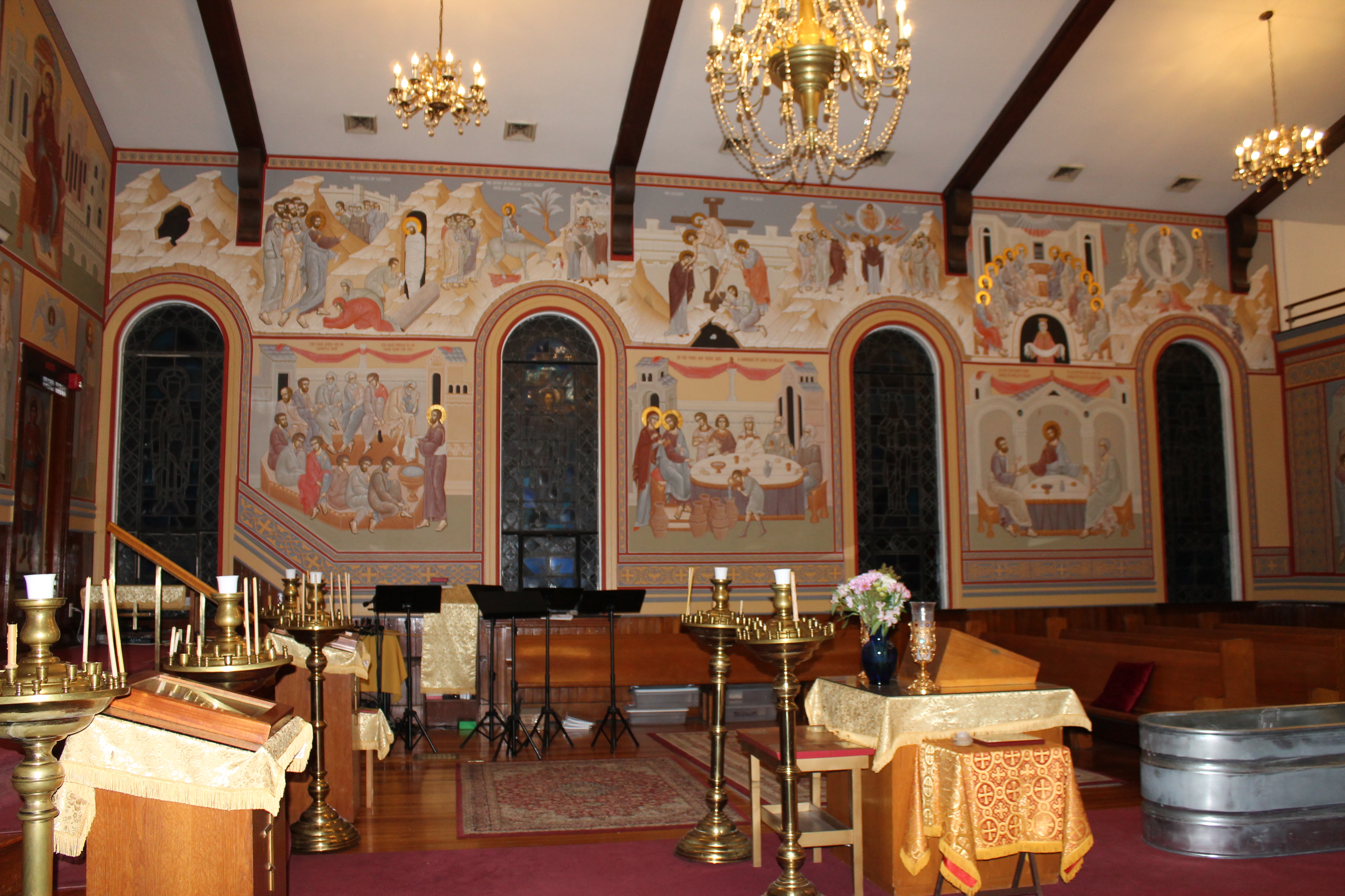 The north wall 2 - St. Nicholas Orthodox Church Salem MA by Anna Gouriev-Pokrovsky